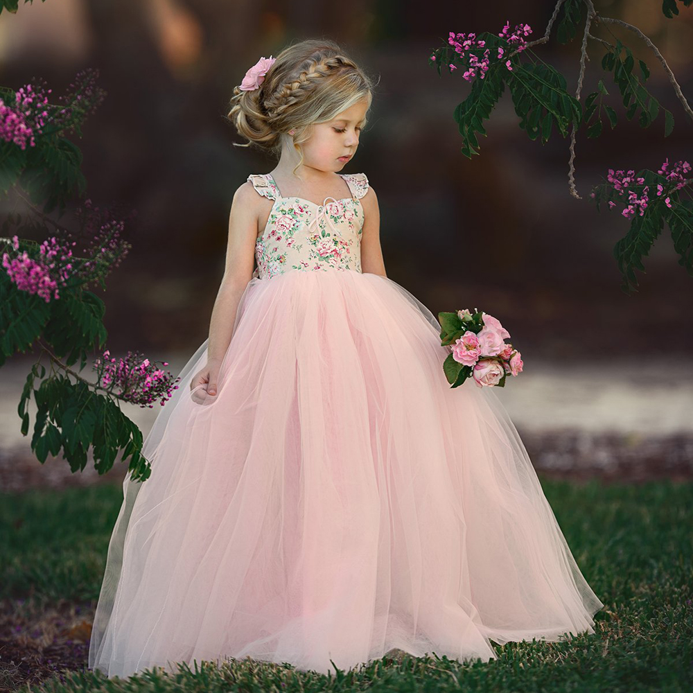 1-7Y Children Girls Tulle Tutu Dress 2022 Summer Baby Clothes Girls Birthday Wedding Party Princess Maxi Dresses Kids Outfits alx