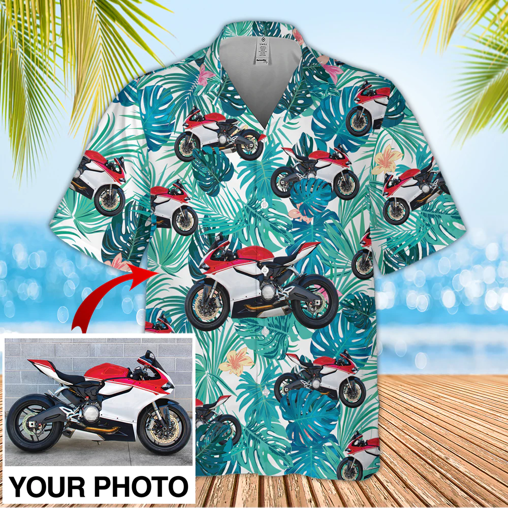 Custom Seamless Biker Hawaii Moto Aloha Shirt For Woman Ha70268