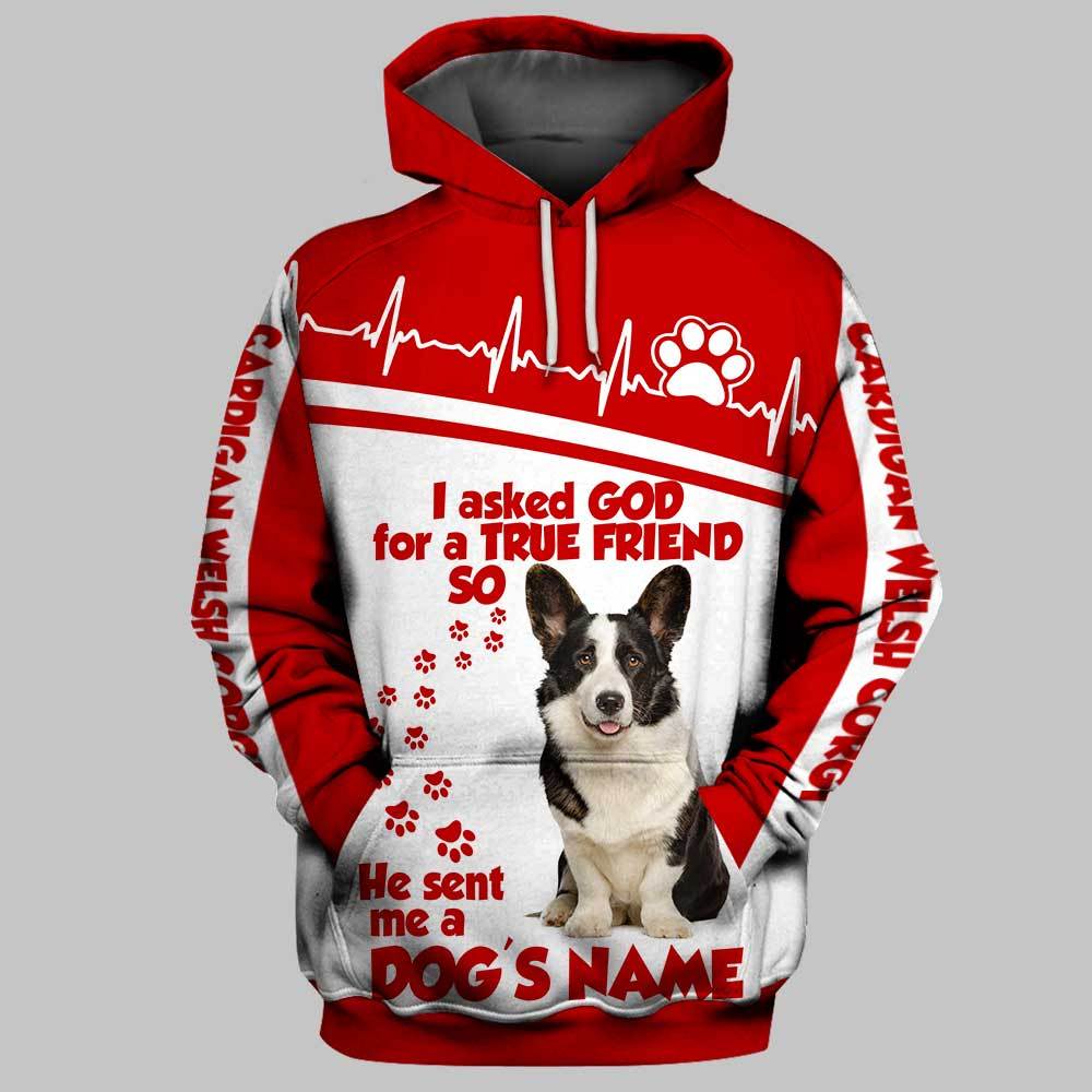 Personalized Name Cardigan Welsh Corgi 3D Full Printing