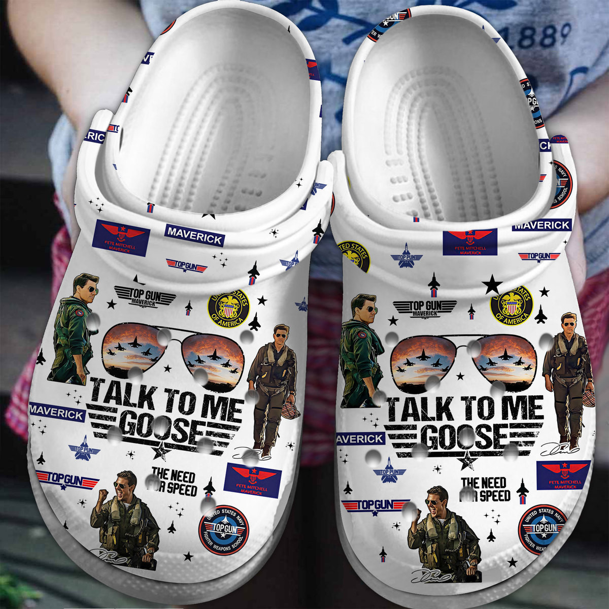 Top Gun Movie Crocs Crocband Clogs Shoes Comfortable For Men Women and Kids