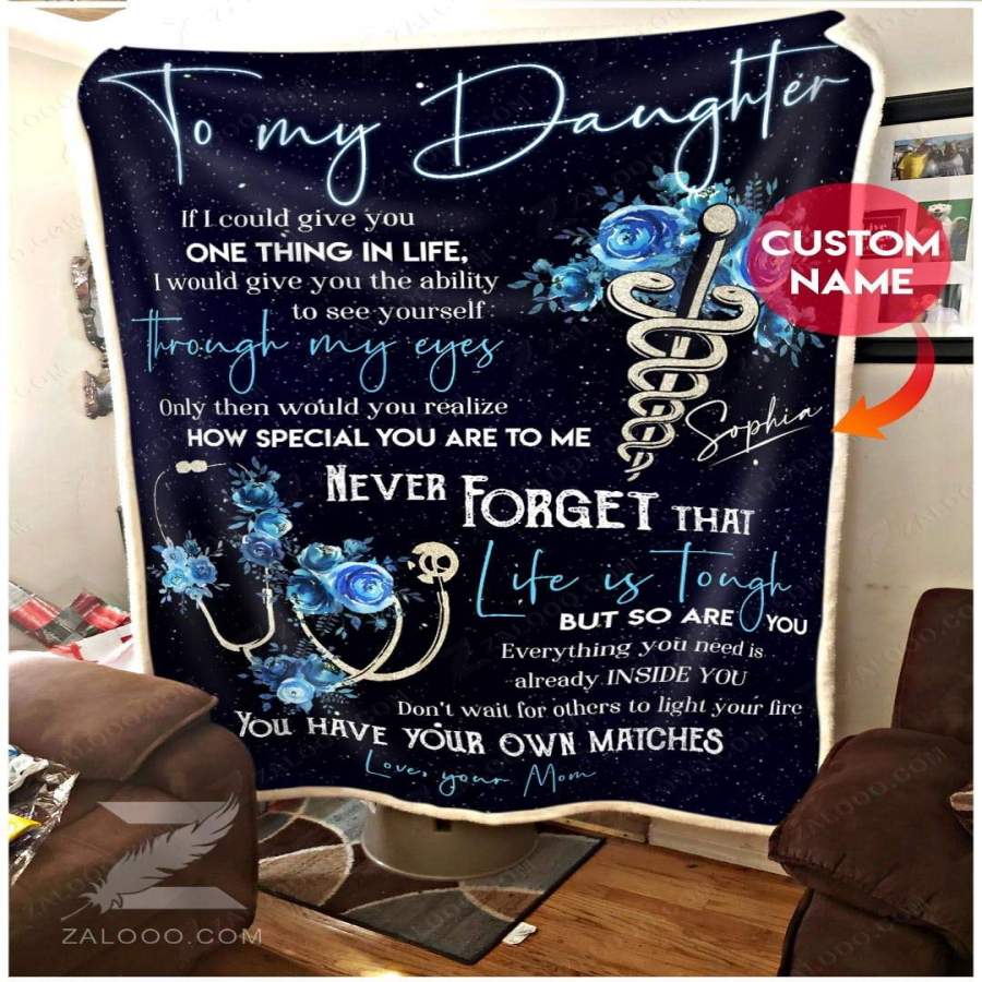 Zalooo – Fleece Blanket – Nurse – To my daughter – Own Matches