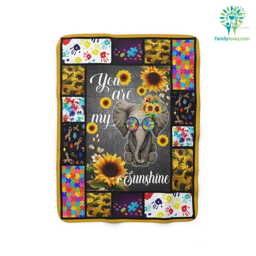 You Are My Sunshine Elephant Sherpa Fleece Blanket