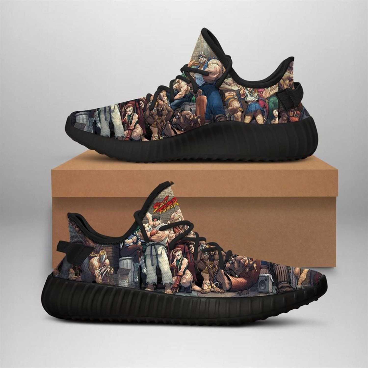 Street Fighter Yeezy Boost 350 Shoes Birthday Gift Idea For Him Son Boyfriend Father’S Day Shoes Yeezy Sneakers H94