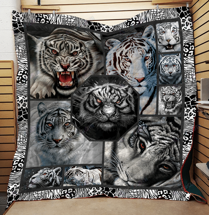 White Tiger Quilt Blanket Tv057296