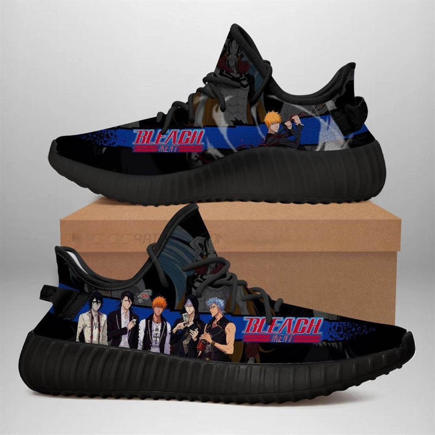 Bleach Anime Black Birthday Gift Idea For Him Son Boyfriend Father’S Day Shoes Yeezy Sneakers H94