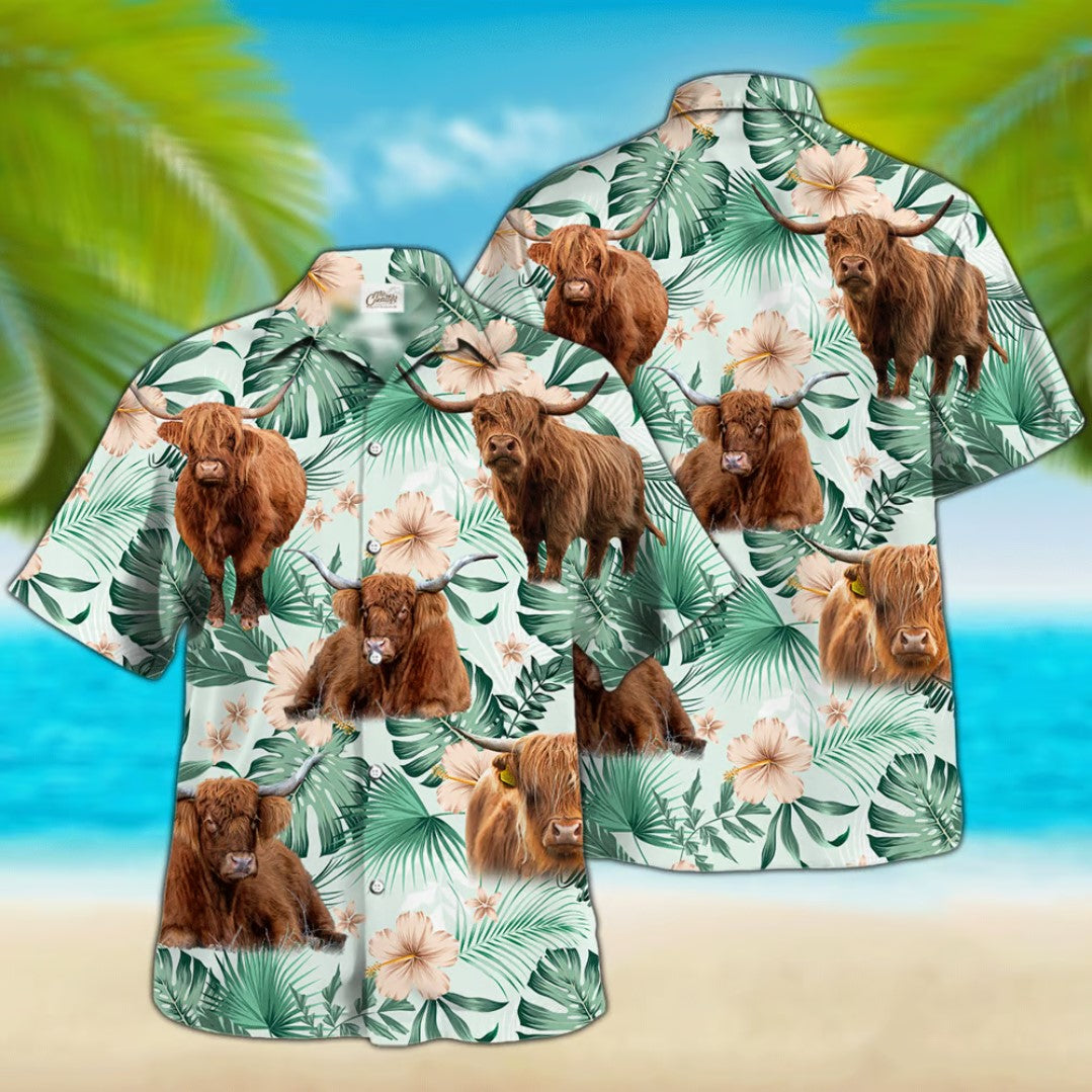 Highland Cow Hawaii Shirt For Farm Summer Hawaii Men And Women Ha45460