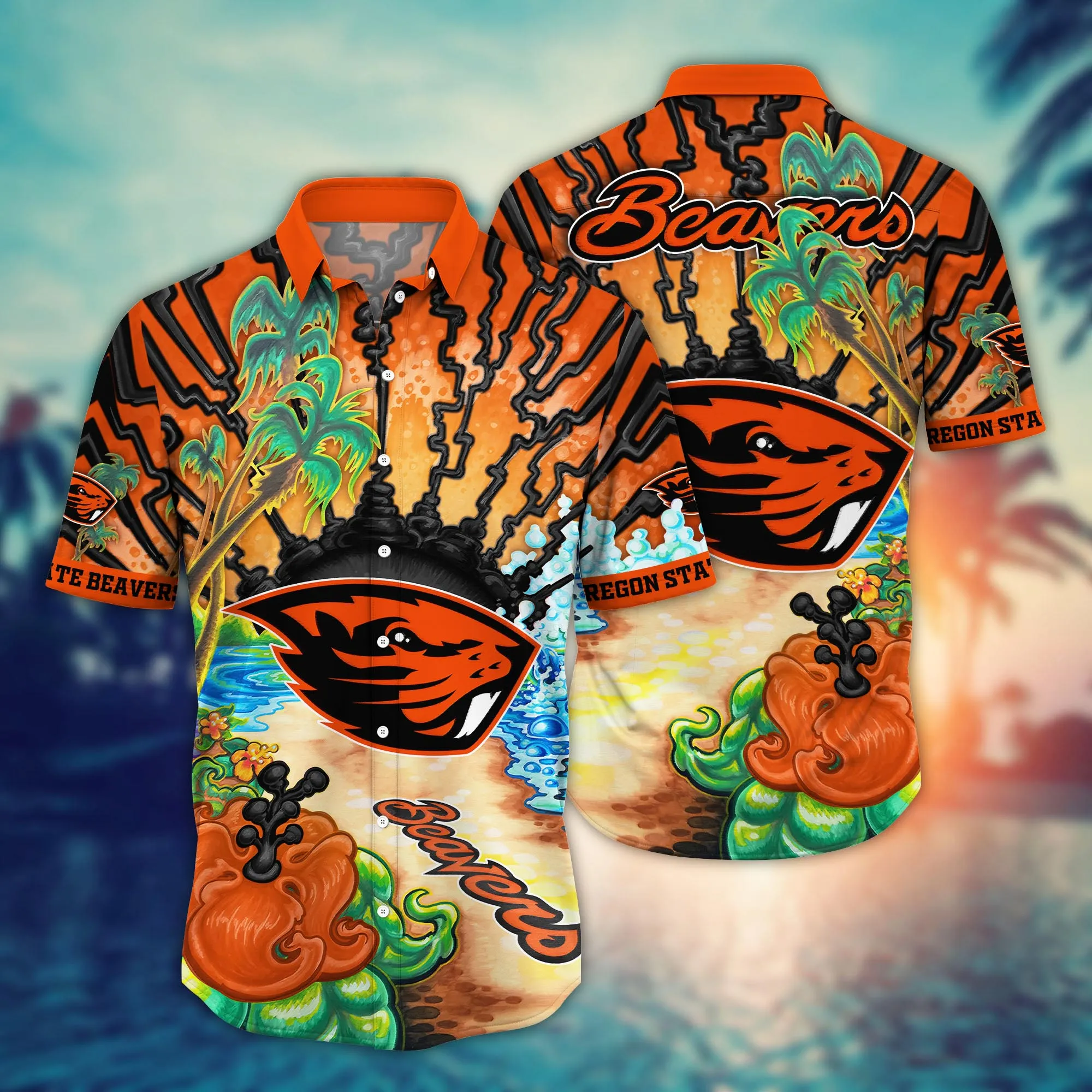 Oregon State Beavers NCCA Hawaiian Shirt Vacationtime Aloha Shirt