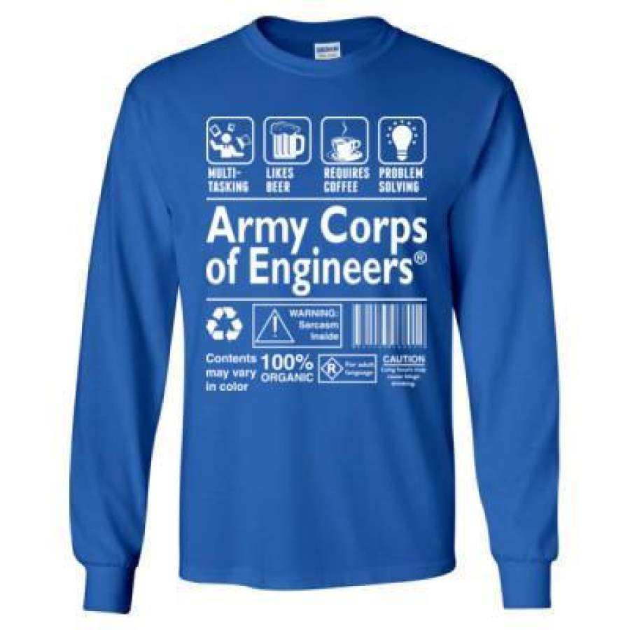 AGR Army Corps Of Engineering Multi Tasking Likes Beer Requires Coffee Problem Solving – Long Sleeve T-Shirt