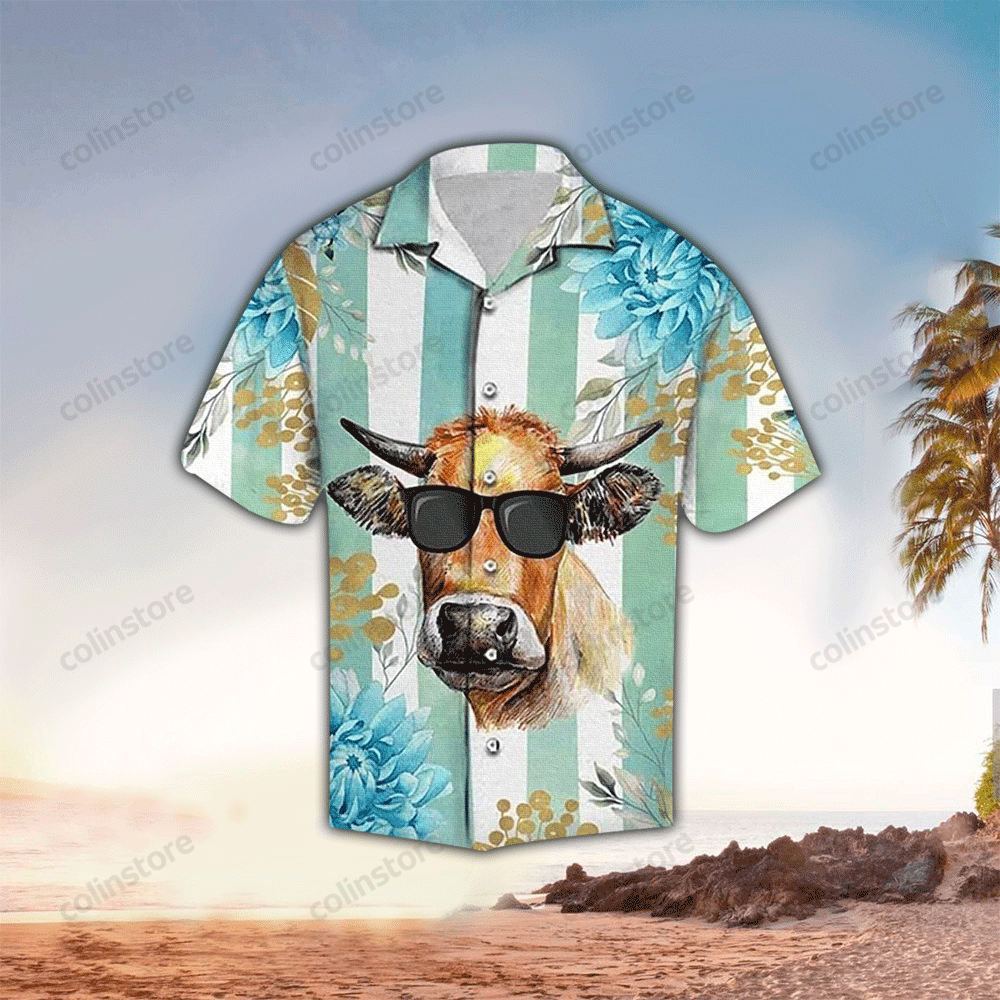 Amazing Tropical Cow All Over Printed Unisex Hawaii Shirt Aloha Ha90265