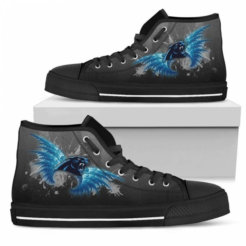 Angel Wings Carolina Panthers High Top Shoes #250