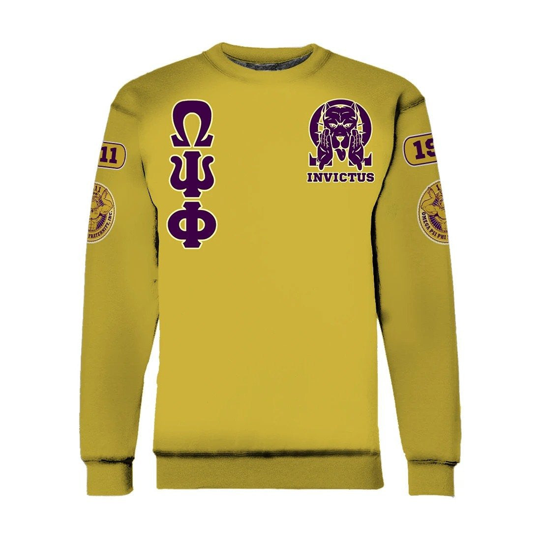 Fraternity Sweatshirt – Omega Psi Phi Invictus Bulldog Crewneck Sweatshirt