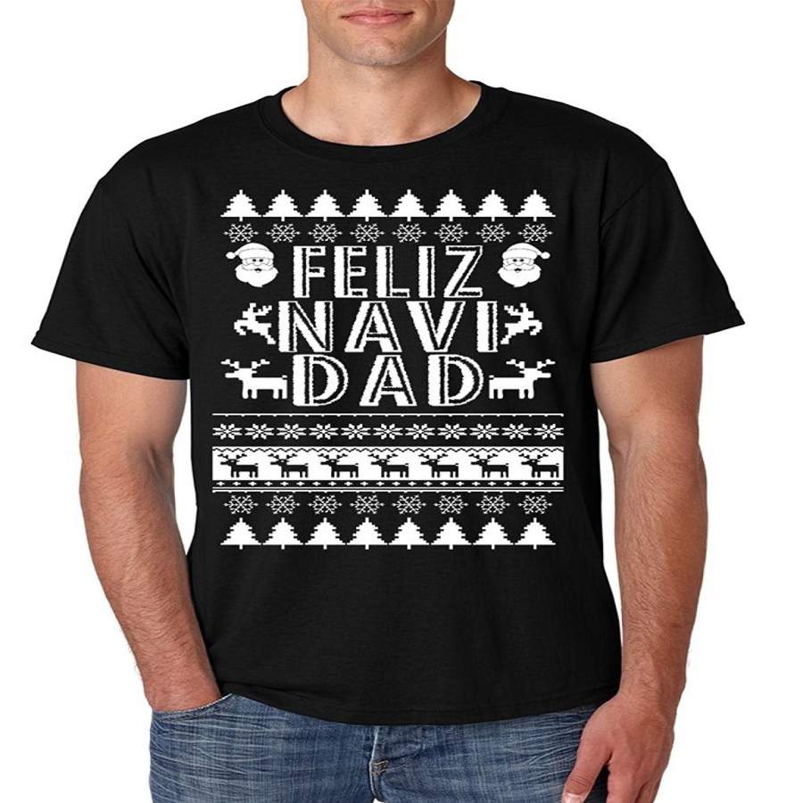 Men’S T Shirt Feliz Navidad Ugly Xmas Holiday Gift Cute T Shirt Men Sports T-Shirt