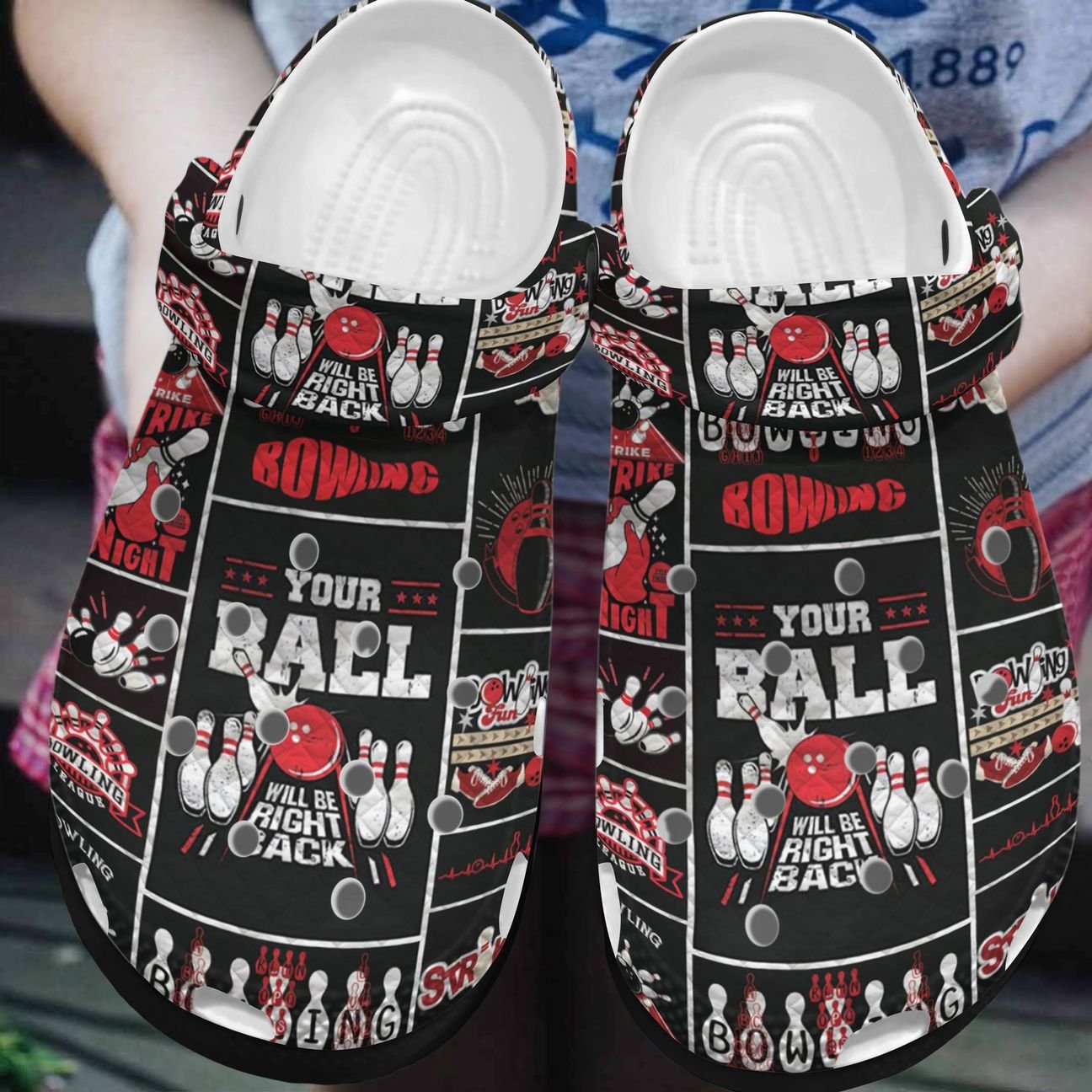 Bowling Personalized Clog, Custom Name, Text, Color, Number Fashion Style For Women, Men, Kid, Print 3D Your Ball Will Be Right Back