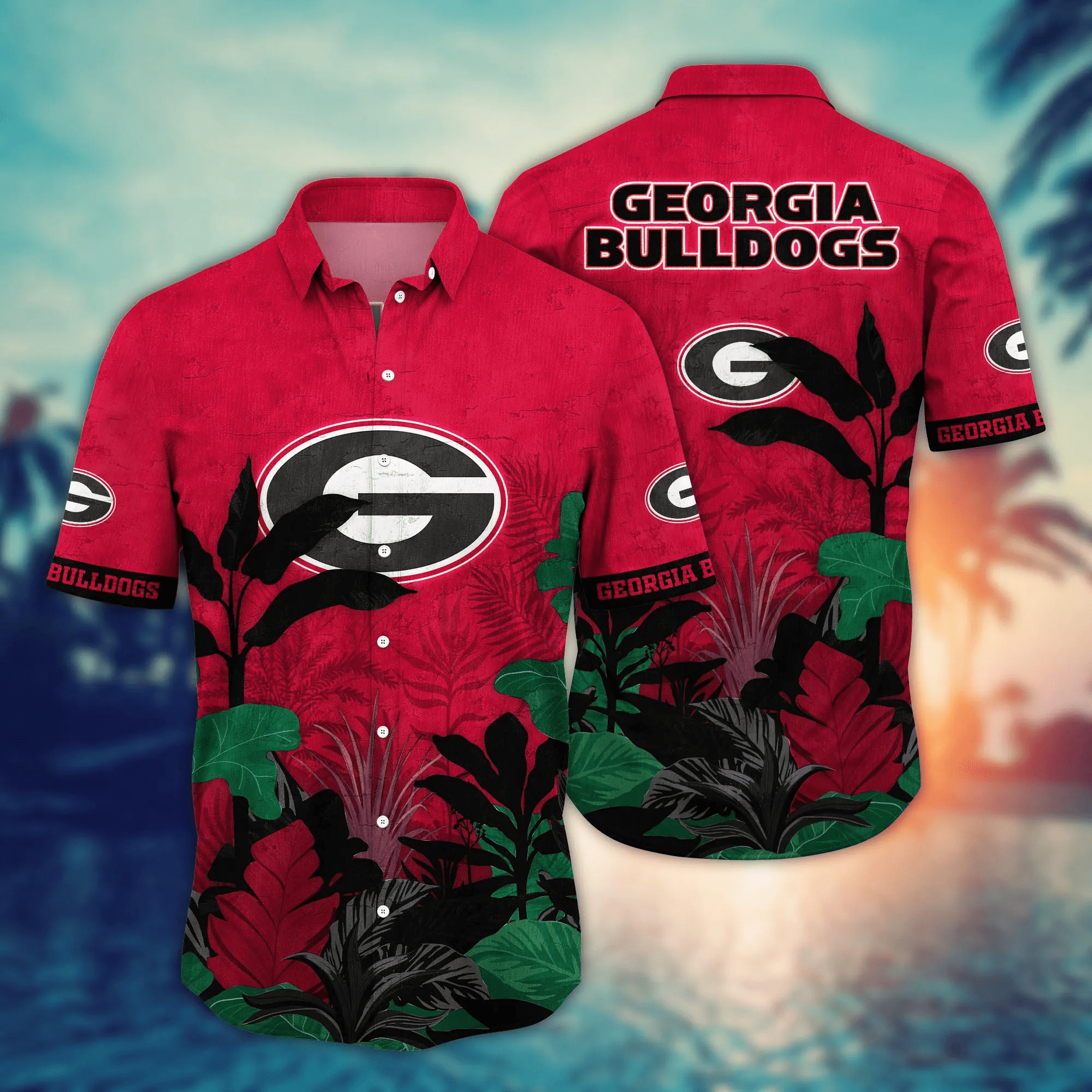 Georgia Bulldogs NCCA Hawaiian Shirt Camping Aloha Shirt