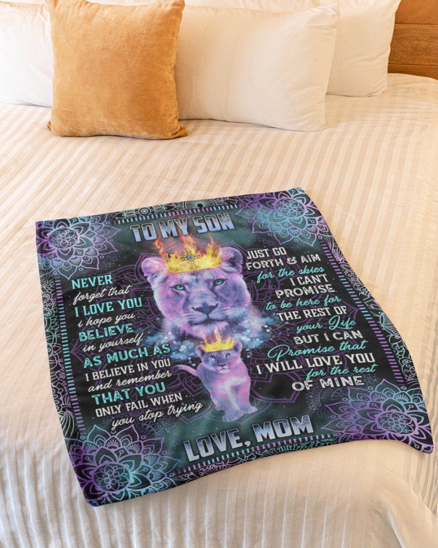 [Personalized Name] Lion With Fire Crown The Rest Of Mine Mom Fleece Blanket, Sherpa Blanket, Gift For Family Member, Friends Gift, Christmas Gift, Home Decor, Home Living