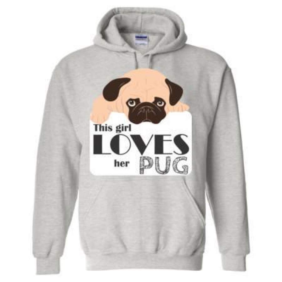 AGR This Girl Loves Her Pug – Heavy Blend™ Hooded Sweatshirt