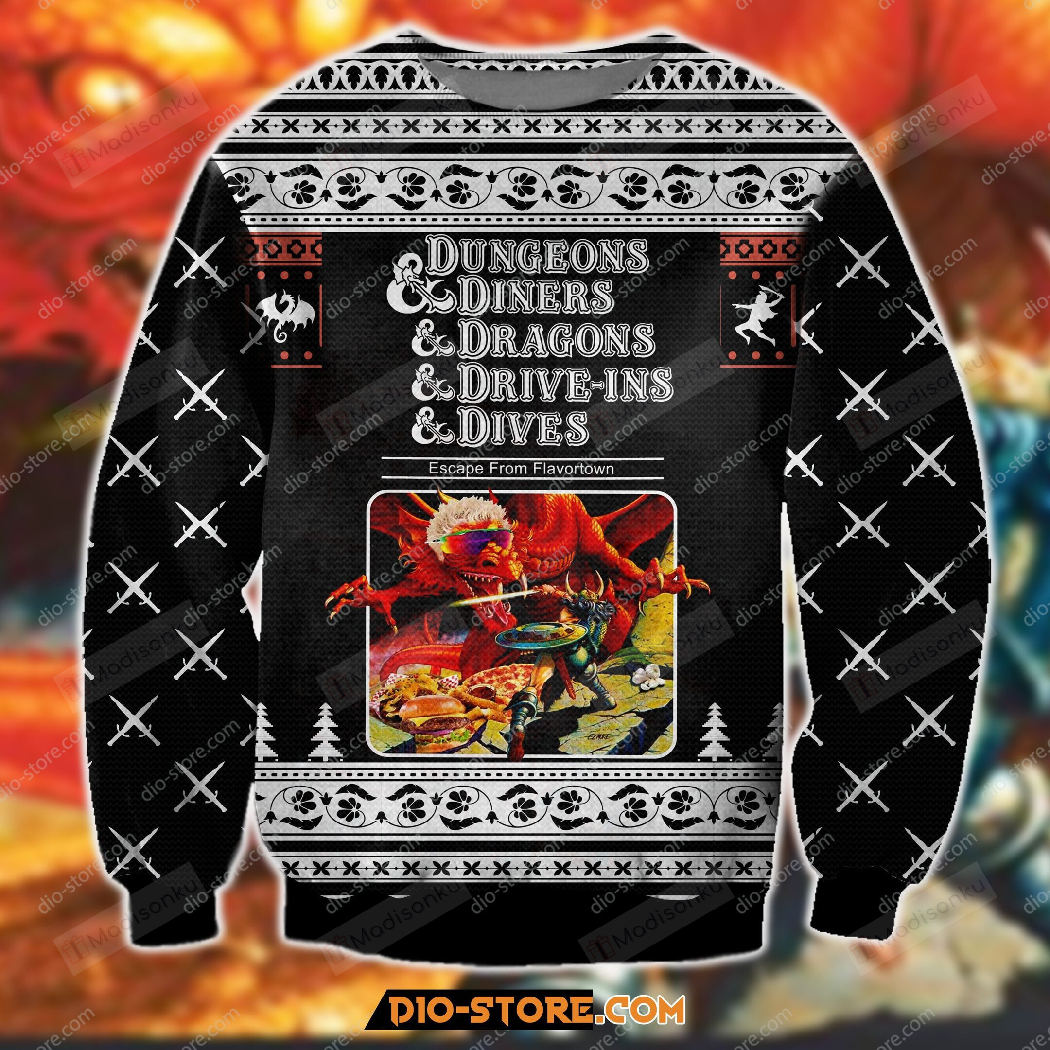 Dungeons Diners Dragons Ugly Sweater