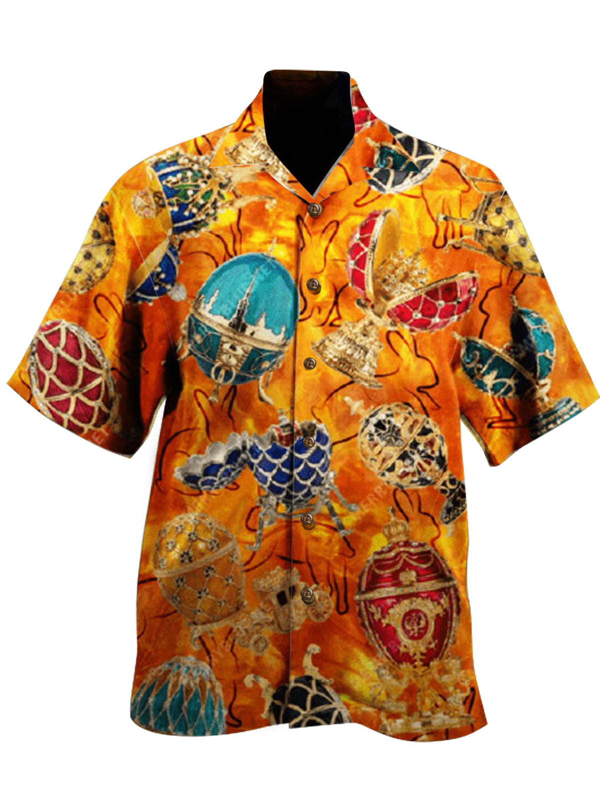 Holiday Casual Easter Print Hawaii Unisex Aloha Short Sleeve Shirt Ha8406