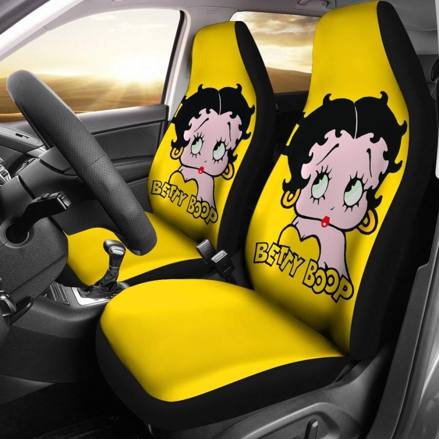 Betty Boop Eyes Looin Yellow theme Car Seat Covers