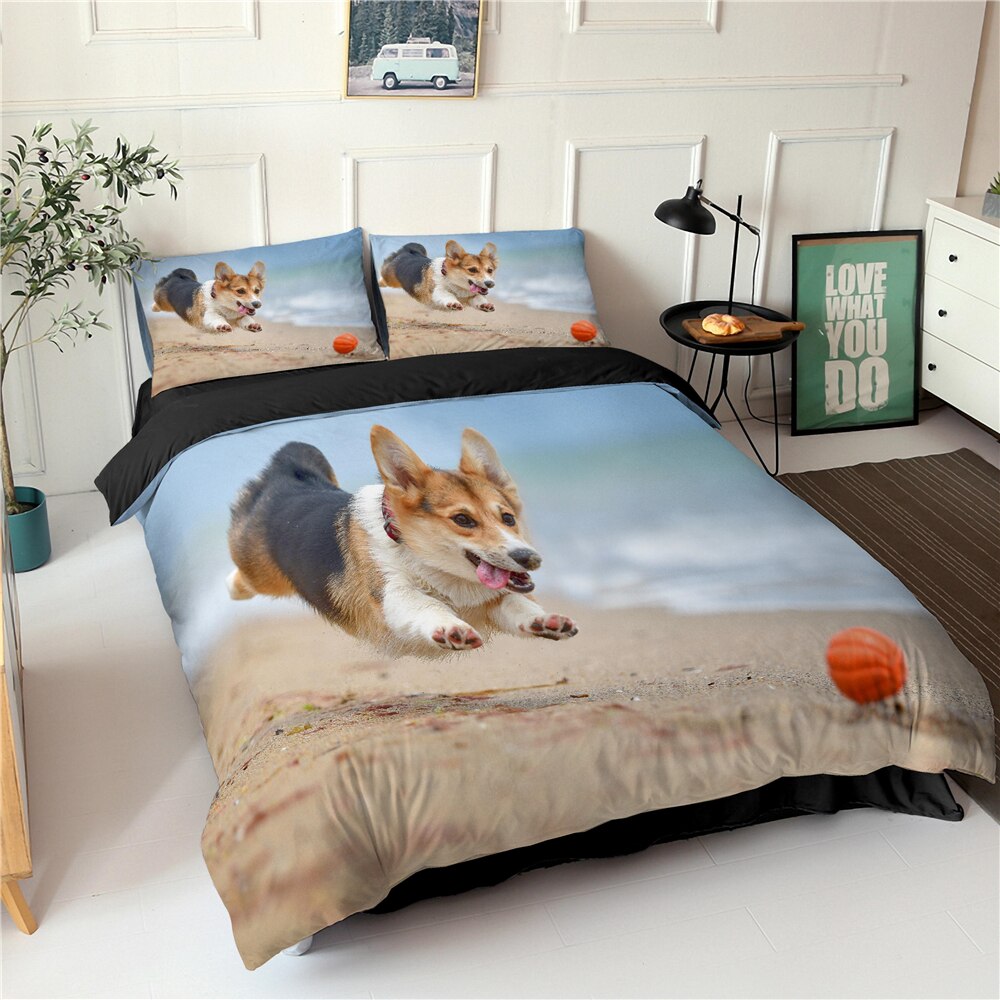 Lovely 3D Bedding Set Cat Puppy Duvet Cover With Pillowcase Twin Queen King Size Bed Clothes Fors