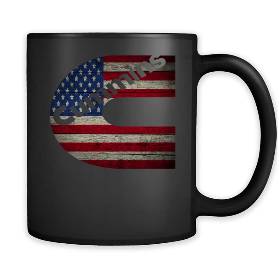 Cummins America Flag Coffee Black Mug