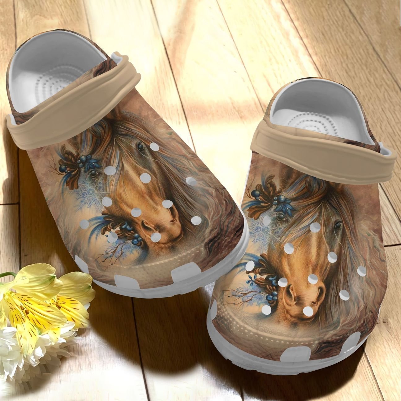 Horse Personalize Clog, Custom Name, Text, Fashion Style For Women, Men, Kid, Print 3D Whitesole Horse 321