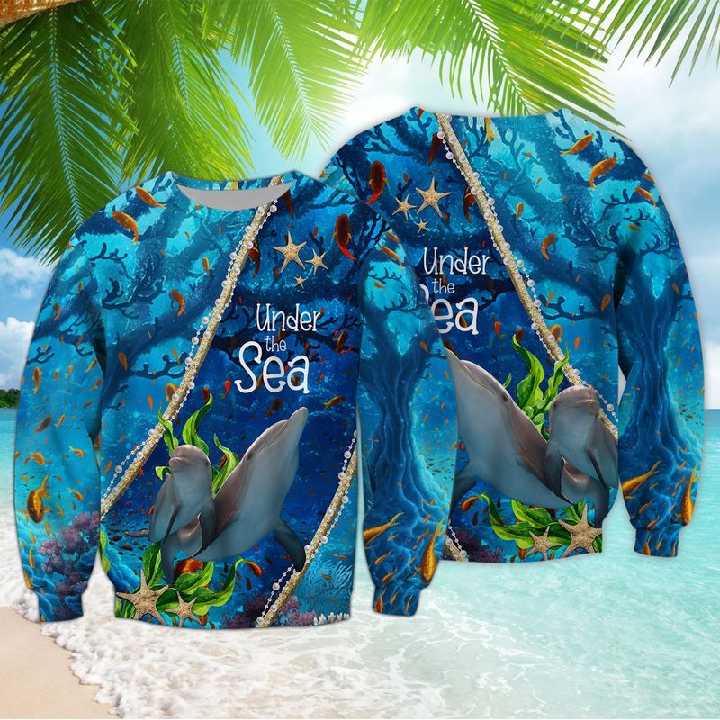 Dolphin Under The Sea Cool 3D Full Print Sweatshirt