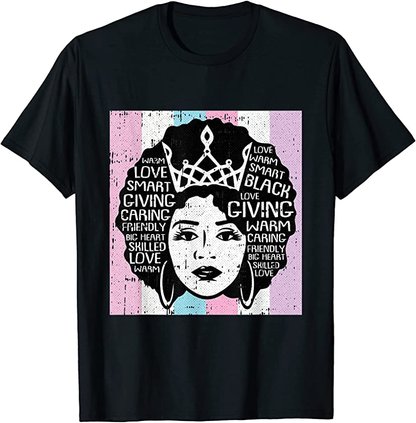 Black Queen Intersexual Pride Afro Hair LGBT-Q Proud Ally T-Shirt