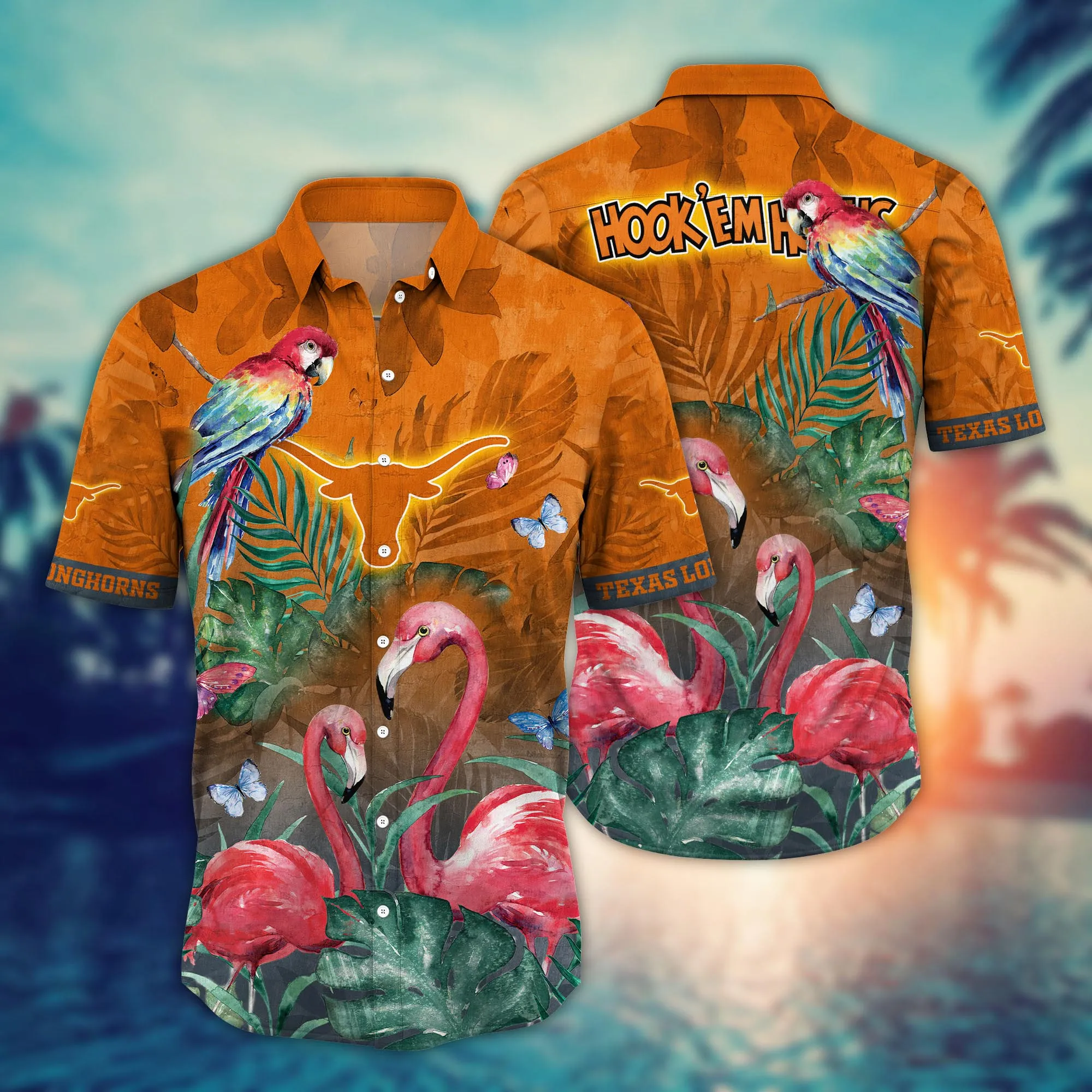 Texas Longhorns NCCA Hawaiian Shirt Sea Breeze Aloha Shirt