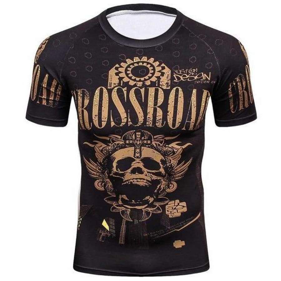 Cool Skull Compression Fitness T-Shirt - TattoosCafe
