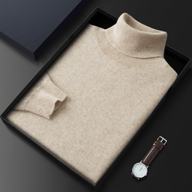 100% Cashmere Wool Turtleneck Men Sweater 2022 Autumn Winter Warm High Collar Jumper Pull Homme Turtle neck Knitted Pullover alx