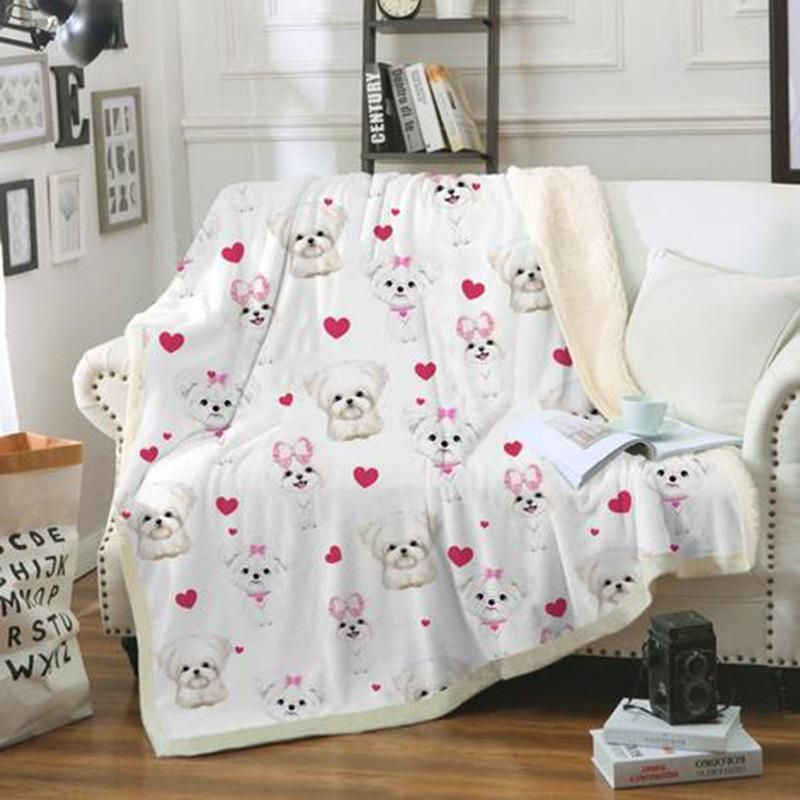 Maltese Blanket, Christmas Gift, Dog Lover Blanket