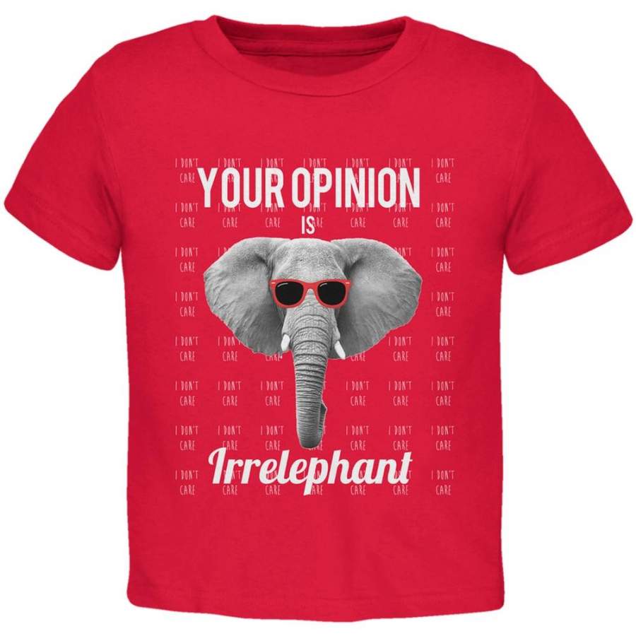 Paws – Elephant Your Opinion is Irrelephant Red Toddler T-Shirt