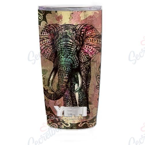 Personalized Tribal Elephant With Tusks Gs-Cl-Ml2003 Stainless Steel Tumbler Travel Customize Name, Text, Number, Image