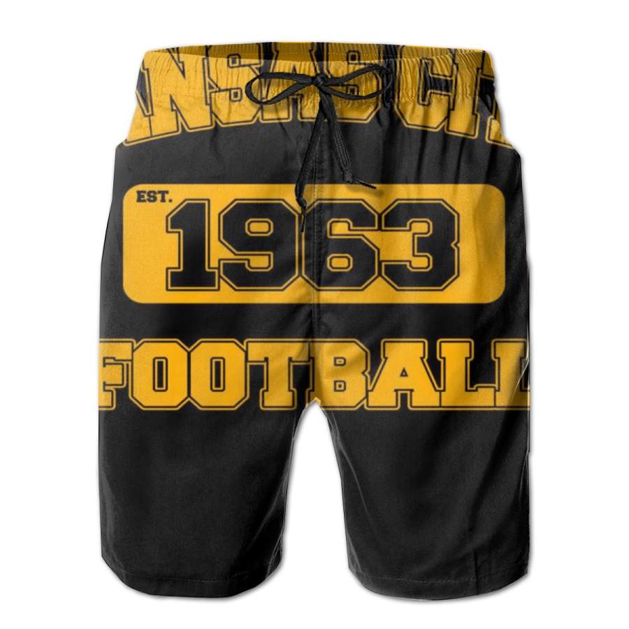 2 Pack Kansas City KC Football Est 1960 Horizontal Poster Men Swim Trunks Drawstring Elastic Waist Quick Dry Beach Shorts with Mesh Lining Swimwear Bathing Suits