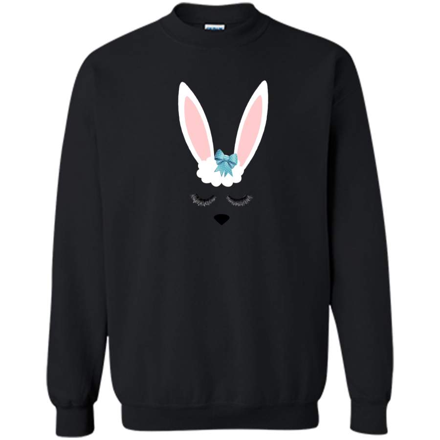 Cute Easter Bunny Shirt For Big Girls or Toddlers Printed Crewneck Pullover Sweatshirt 8 oz