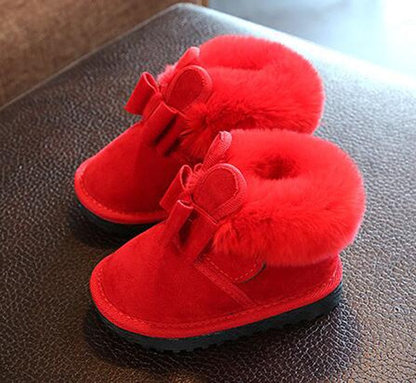 Bunny Bow Ankle Winter Shoes Warm Fur Animal Snow Nina Zapatos Kids Boots