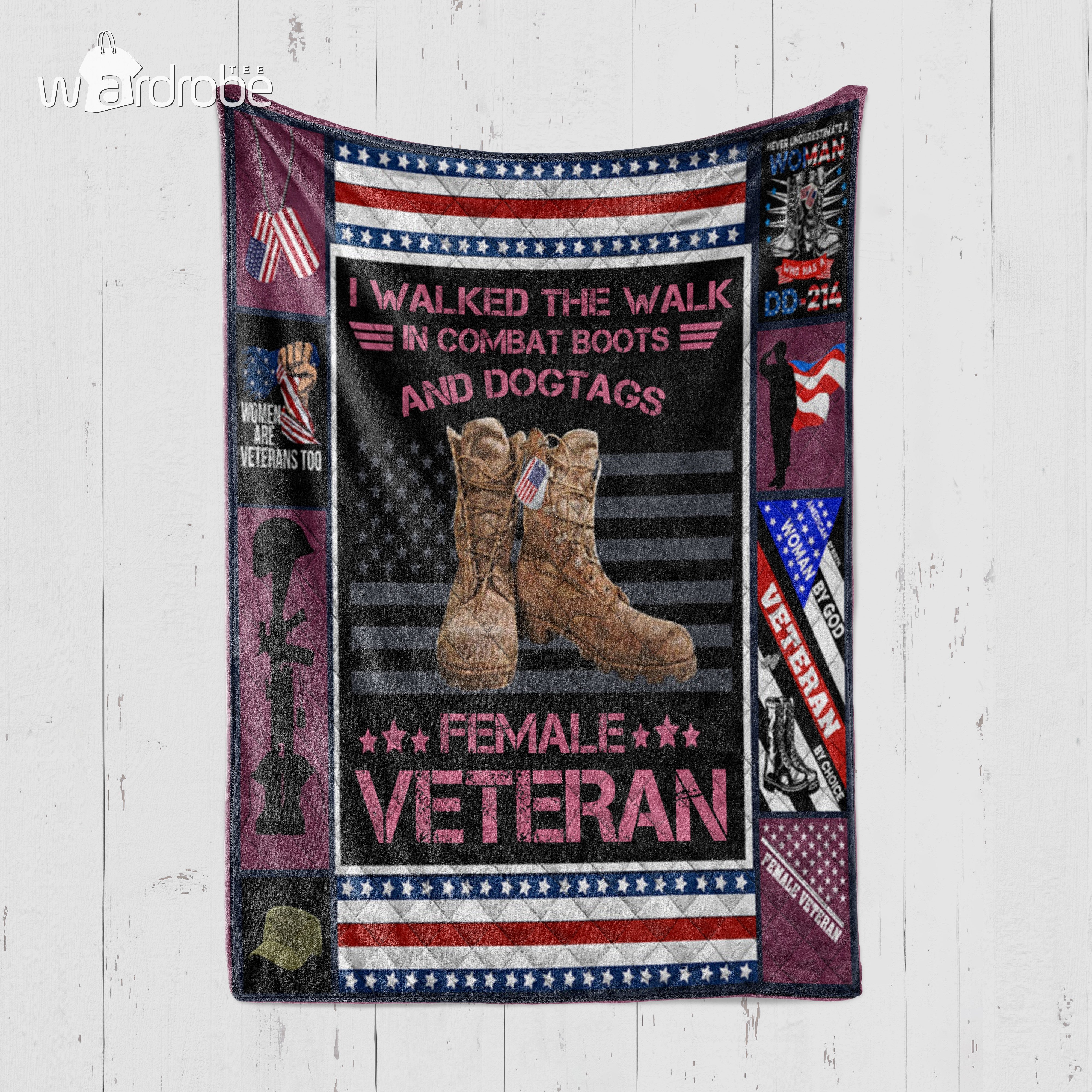 Custom Blanket Female Veteran 3 – Quilt Blanket