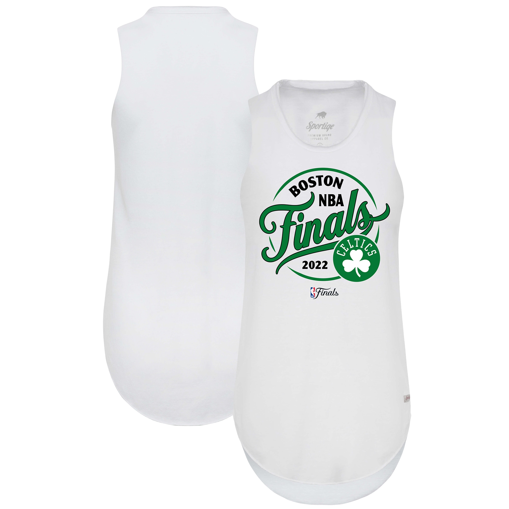 Boston Celtics Sportiqe Womens 2022 NBA Finals Janie Tri-blend Tank Top – White