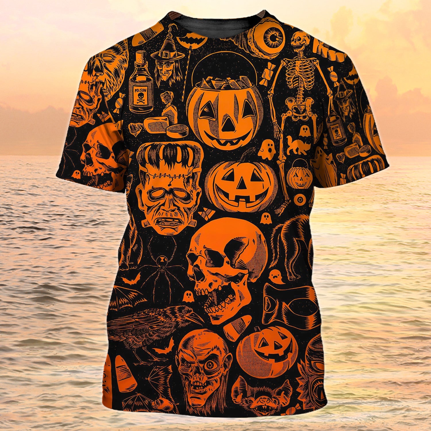 3D Skull Halloween Tshirt Full Of Skull On Shirt For Halloween Best Gift Halloween