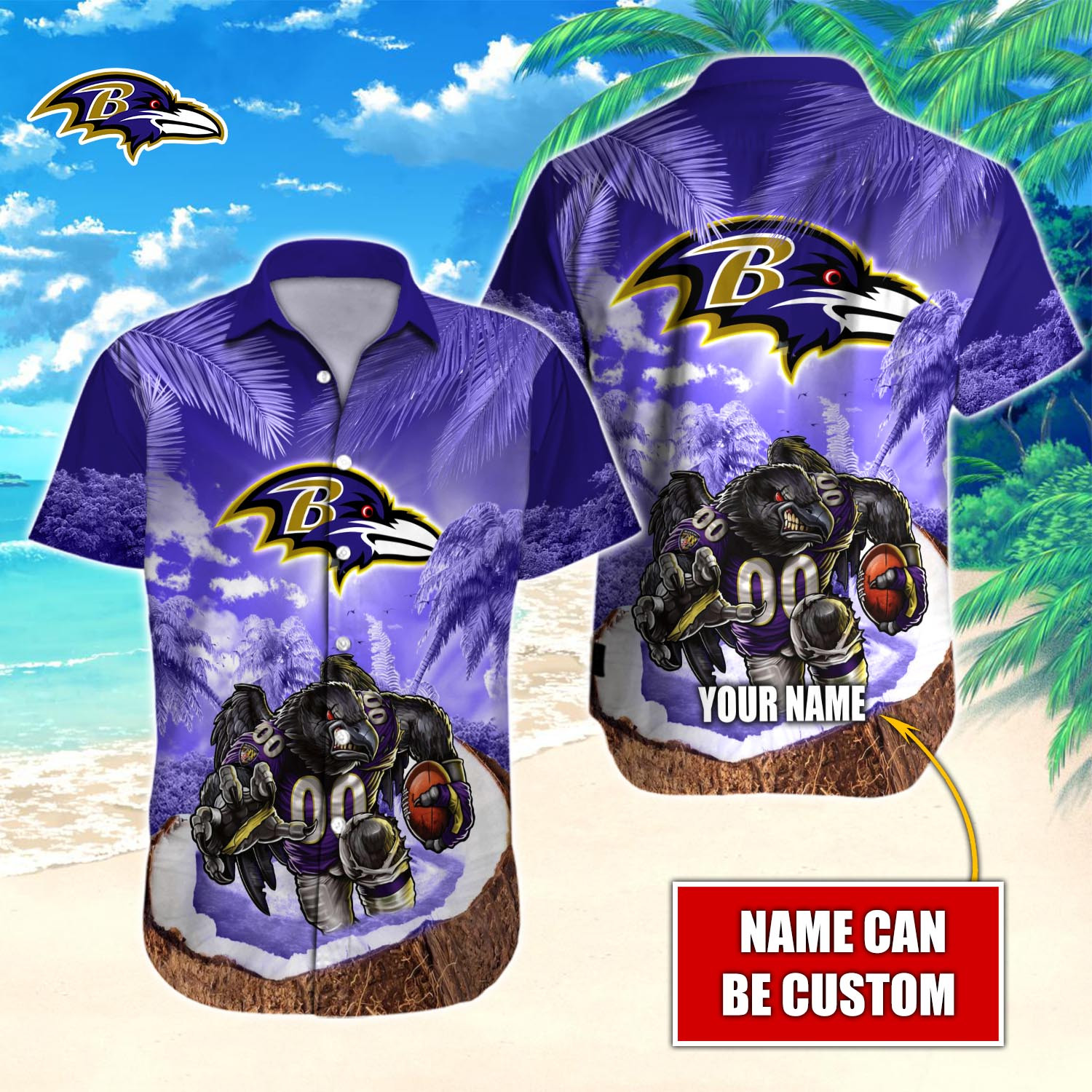 Baltimore Ravens Nfl-Hawaiian Shirt Custom T-40721