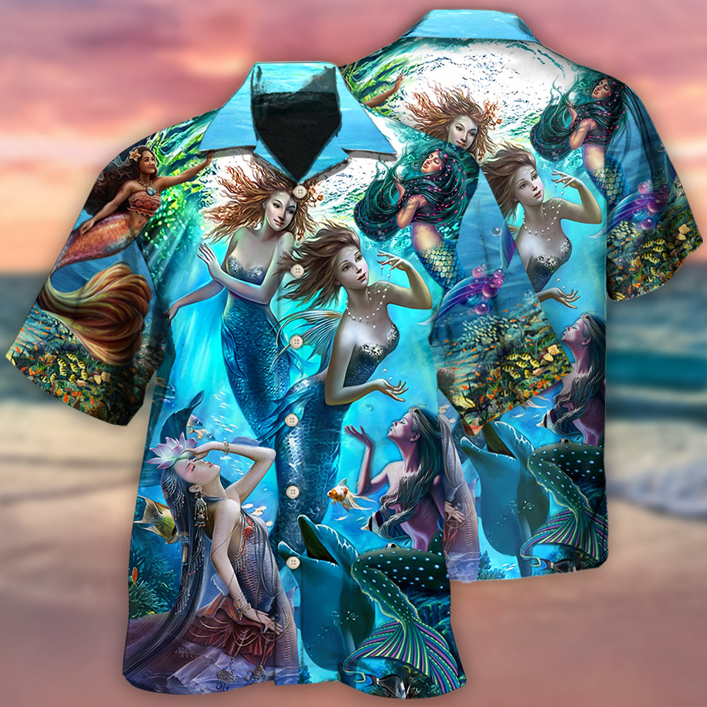 Mermaid Dolphin Blue Ocean – Hawaiian Shirt – Haws04Ndn080422