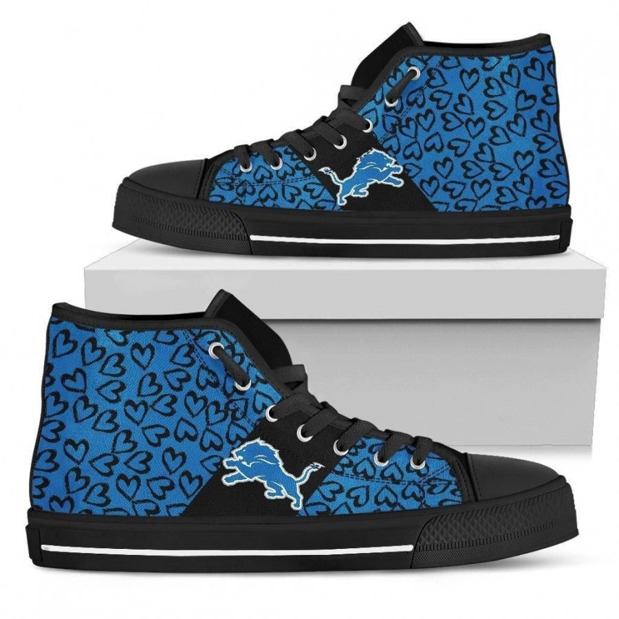 Perfect Cross Color Absolutely Nice Detroit Lions High Top Shoes #717