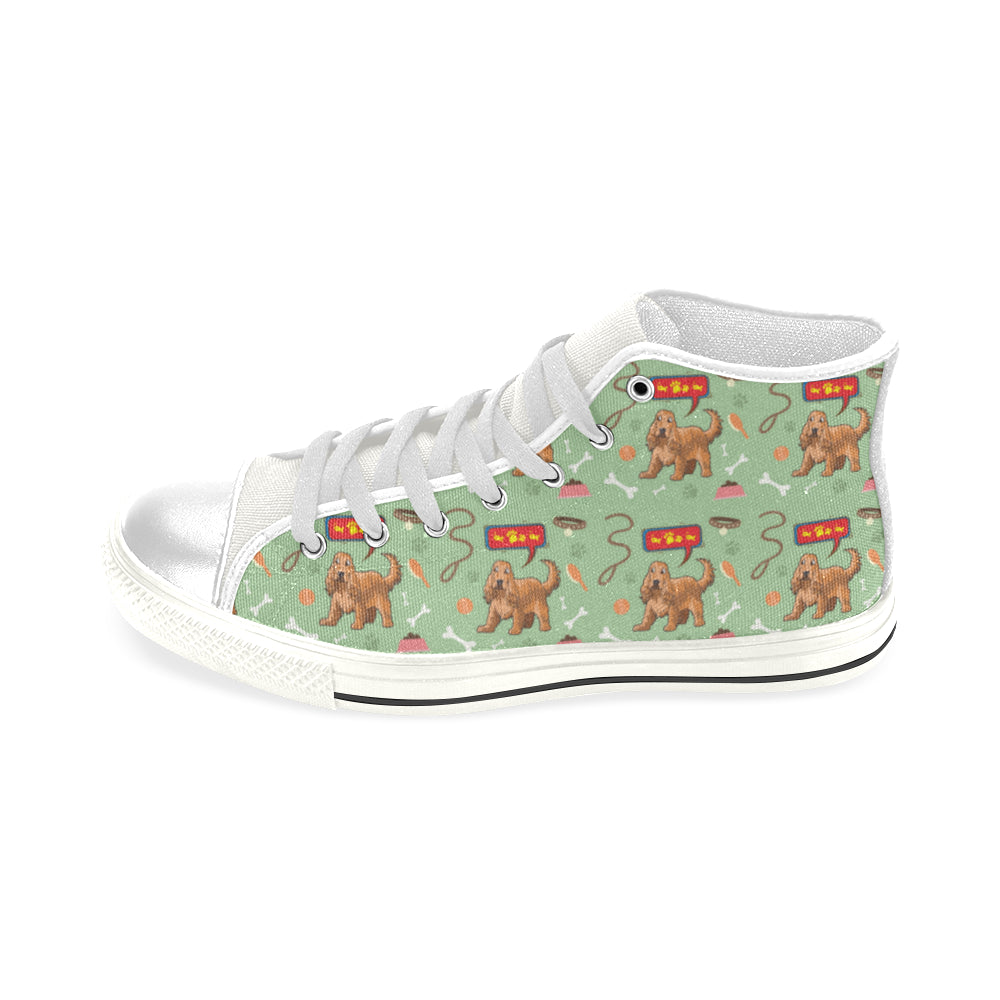 American Cocker Spaniel Pattern White Men’s Classic High Top Canvas Shoes