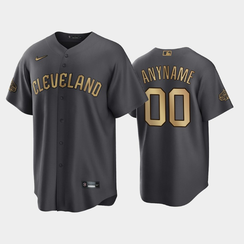 Cleveland Guardians Custom 00 2022-23 All-Star Game AL Charcoal Jersey