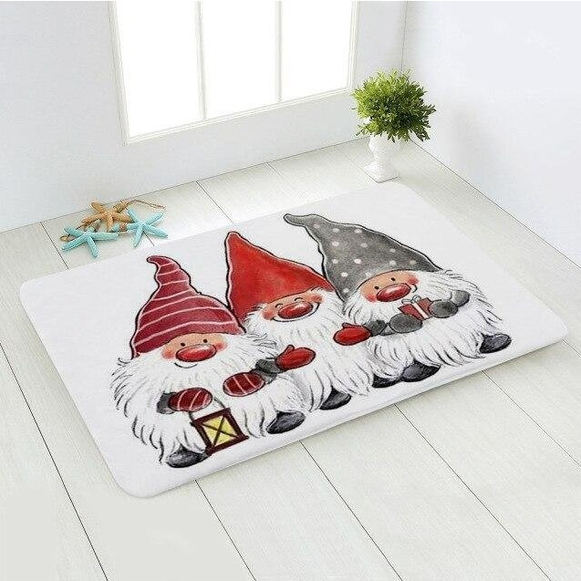 Christmas Funny Doormat, Gnomes 3D Mat, Housewarming Gift