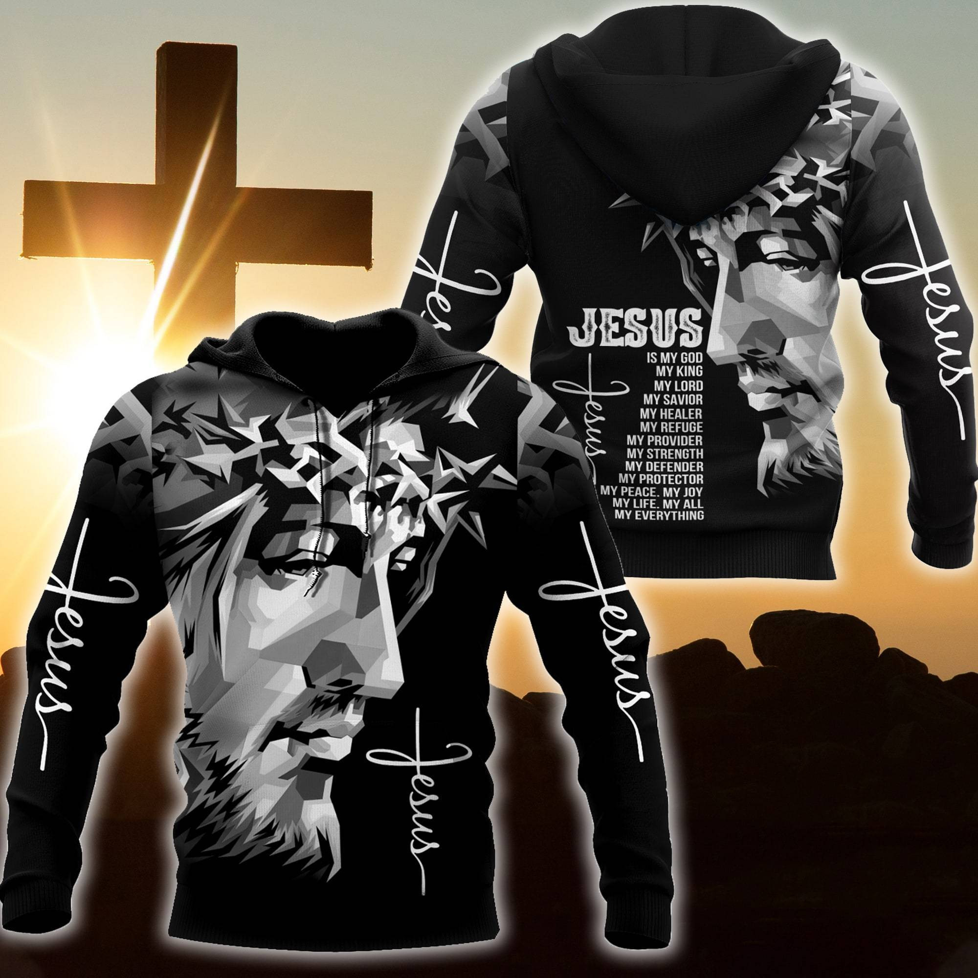 Jesus Christ Jesus All Over Printed Unisex Hoodie
