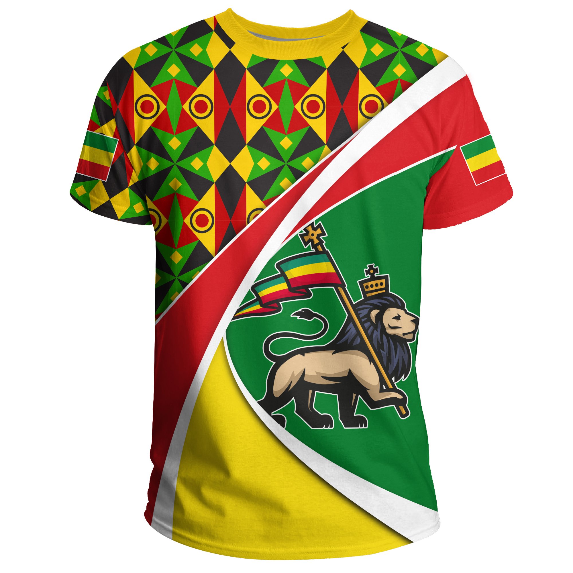 1stTheWorld Ethiopia T-shirt, Ethiopia Flag Lion Of Judah A10