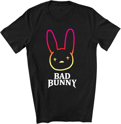 Bad Bunny 2D T Shirt For Men And Women Full Size 2 Black