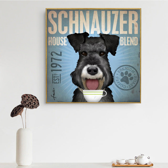 Schnauzer Vintage Canvas Poster